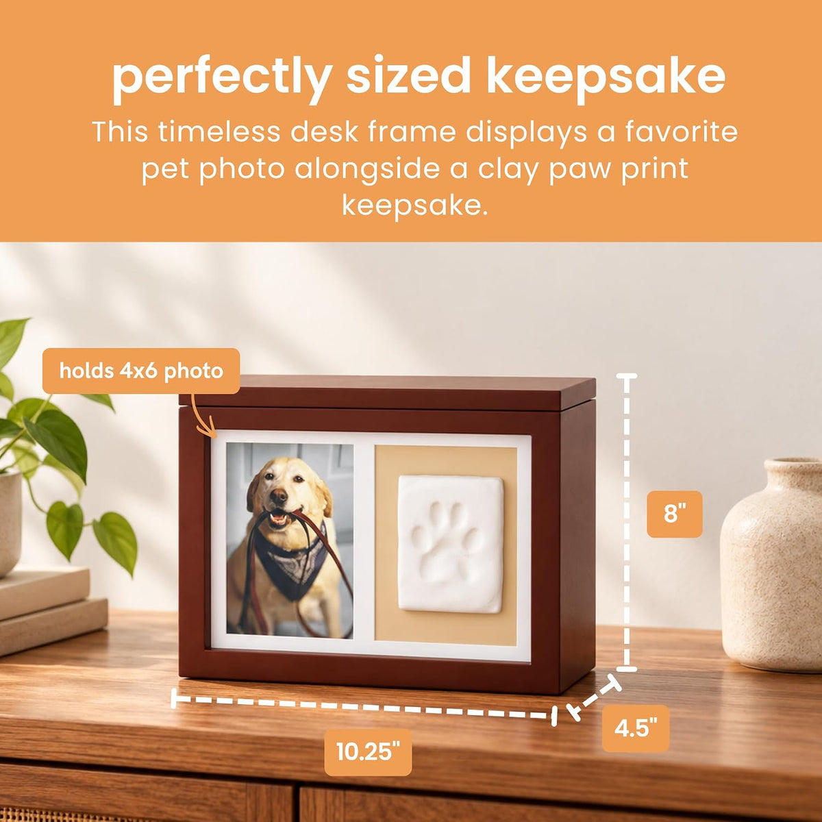 Pet Photo Memory Box and Impression Kit for Dog or Cat Paw Print