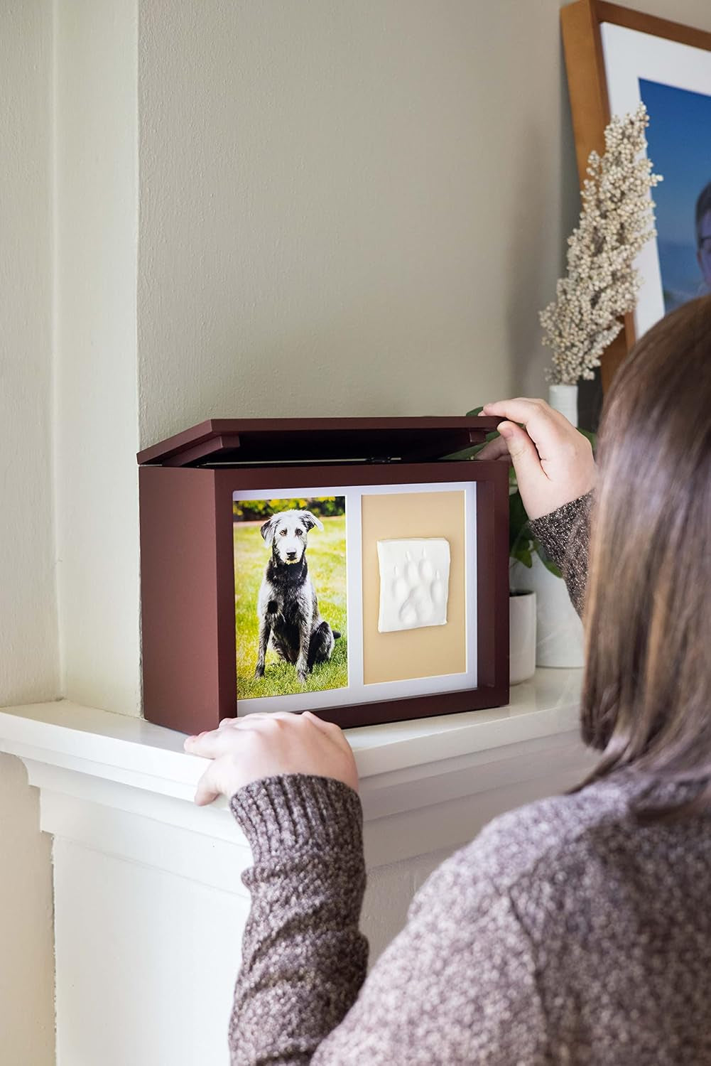 Pet Photo Memory Box and Impression Kit for Dog or Cat Paw Print