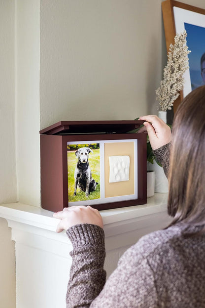 Pet Photo Memory Box and Impression Kit for Dog or Cat Paw Print