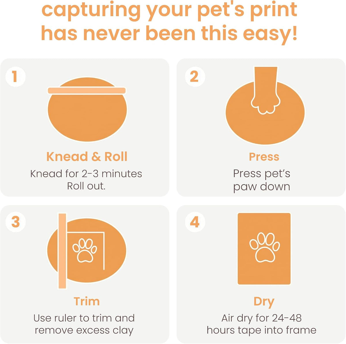 Pet Photo Memory Box and Impression Kit for Dog or Cat Paw Print