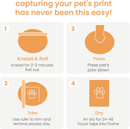 Pet Photo Memory Box and Impression Kit for Dog or Cat Paw Print