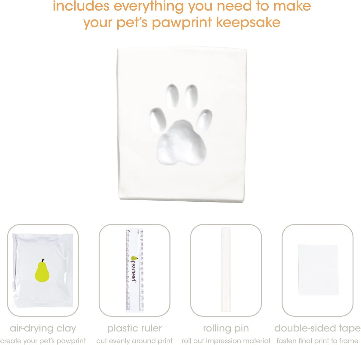 Pet Photo Memory Box and Impression Kit for Dog or Cat Paw Print