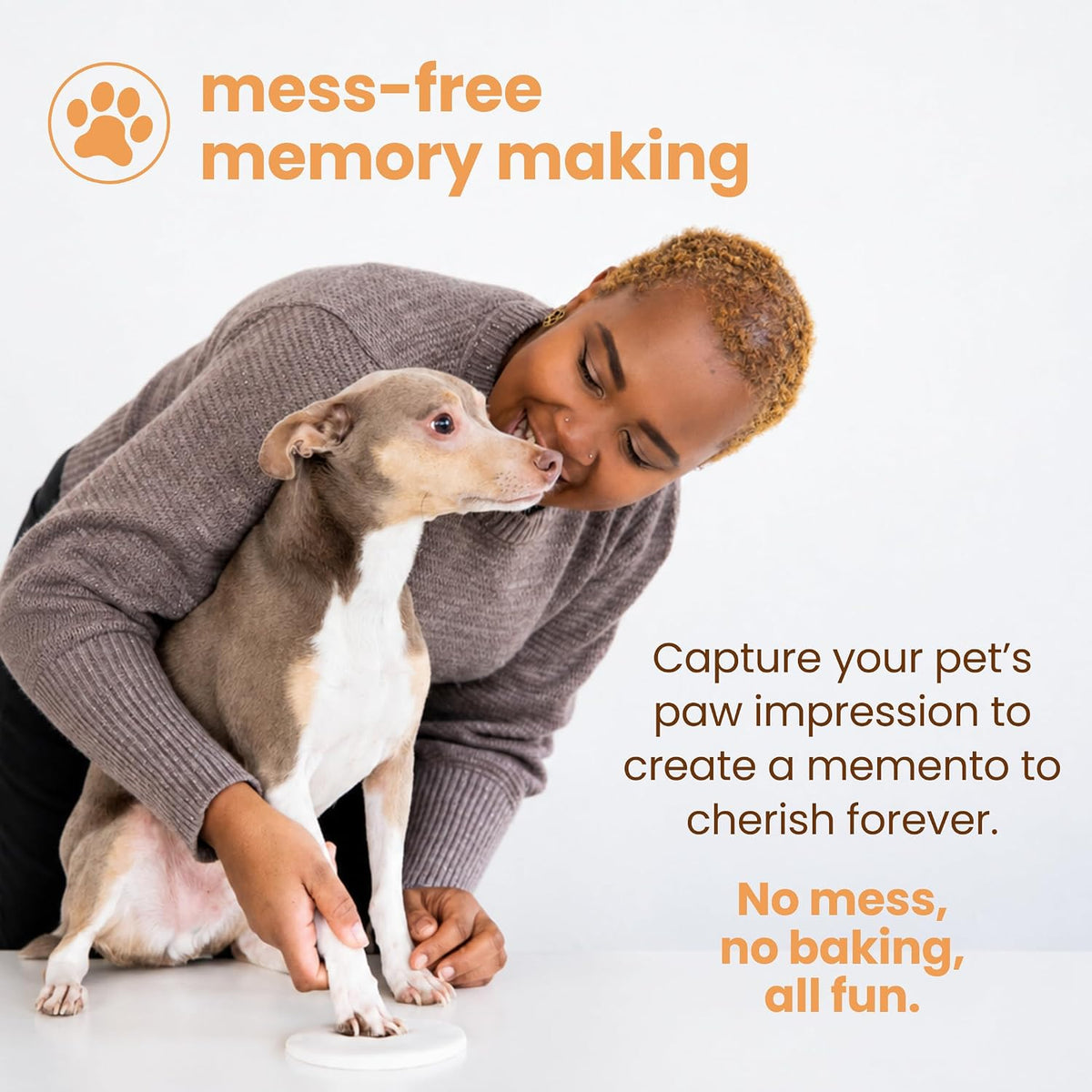 Pet Photo Memory Box and Impression Kit for Dog or Cat Paw Print